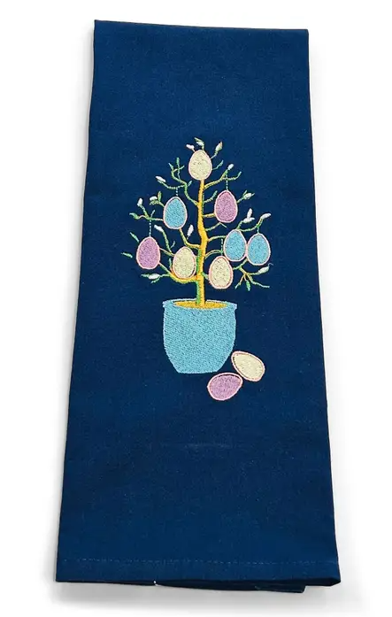 Easter Egg Tree Towel Blue