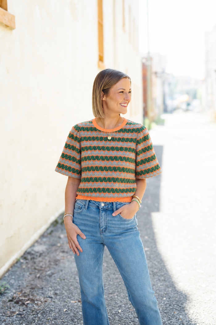 The On Repeat Top in Orange