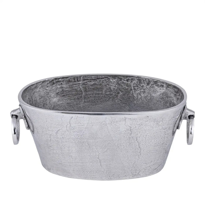 Oval Alum. Wine Bucket/Planter - Raw Nickel