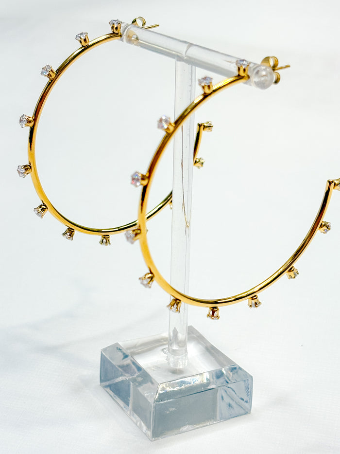 Slim & Jeweled Hoop Earrings