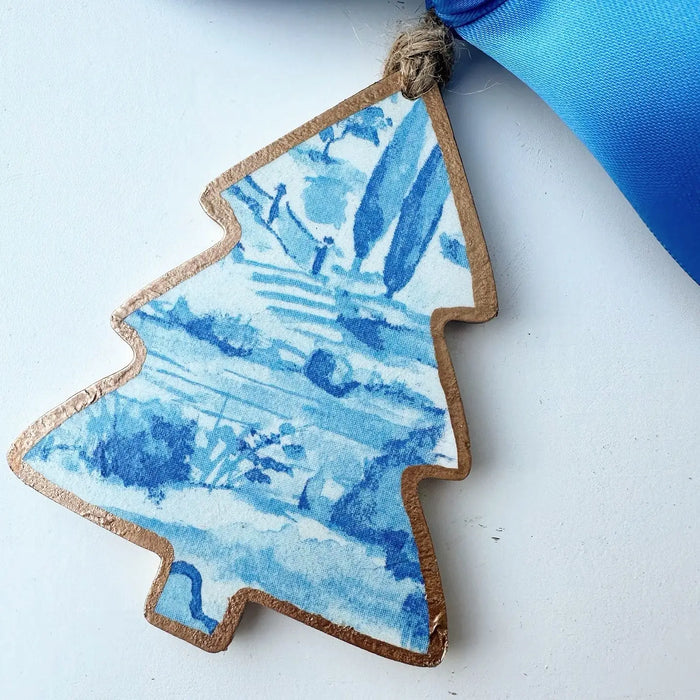 Blue Toile Tree Ornament