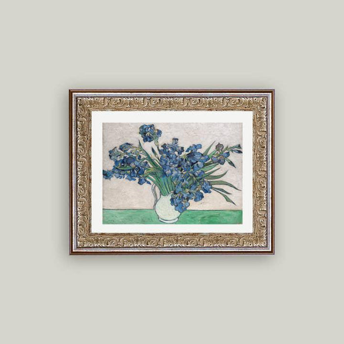 Blue Irises in Vase Framed Art 8 x 10