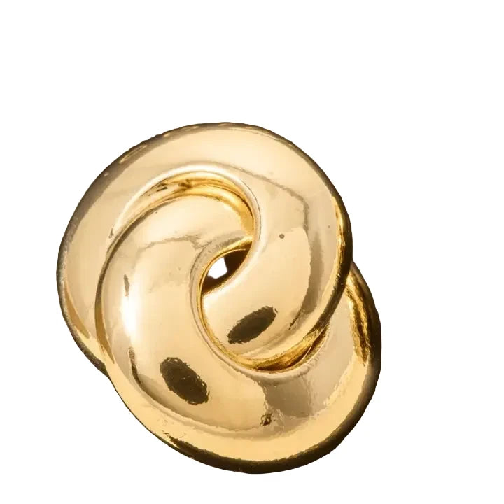 Gold Dipped Circle Link Stud Earrings