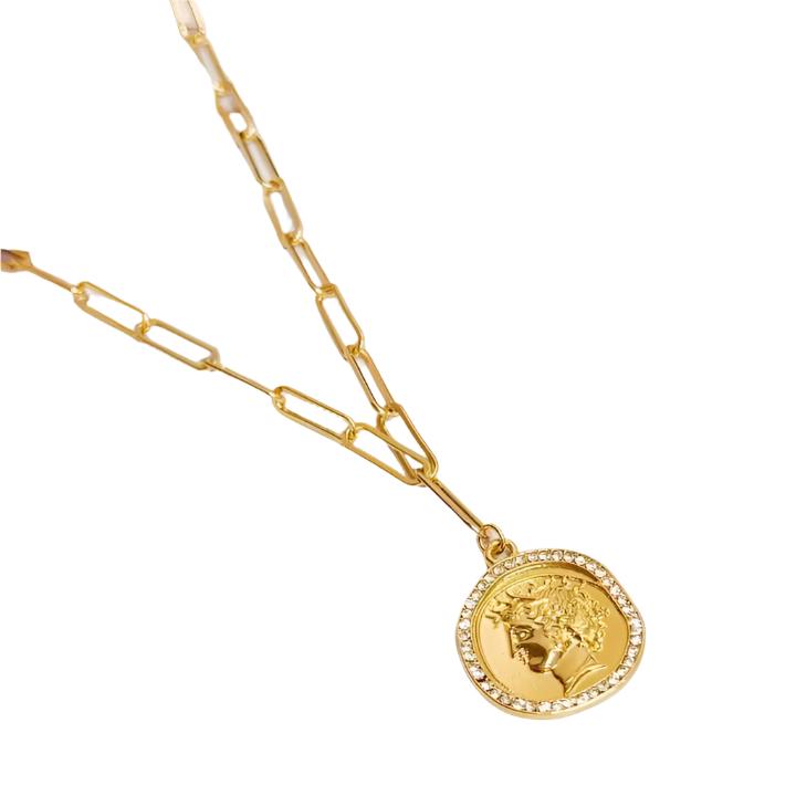 Glam Edge Coin Link Chain Necklace