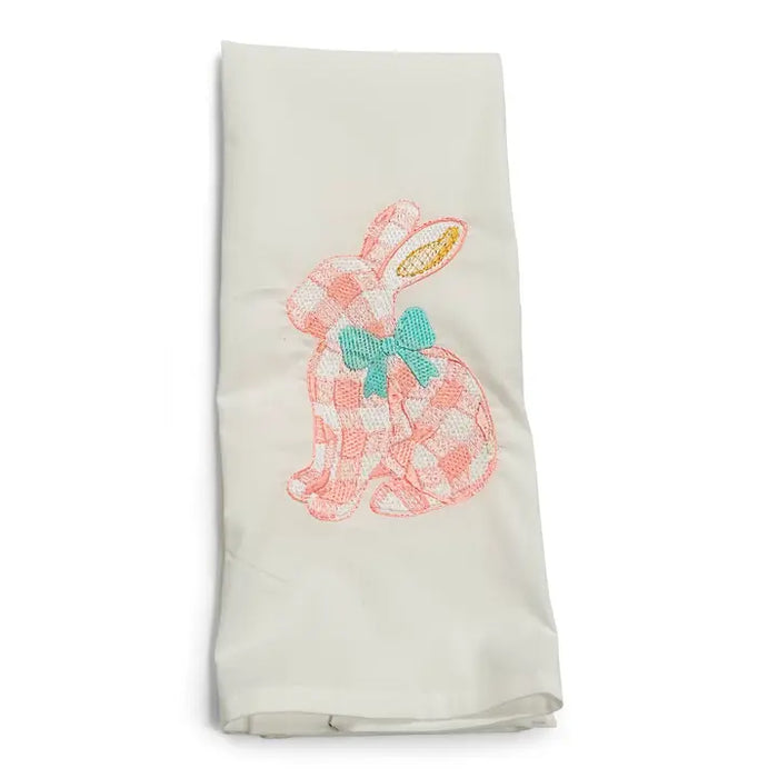 Pink Gingham Bunny Tea Towel