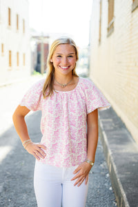 The Aubree Top in Pink
