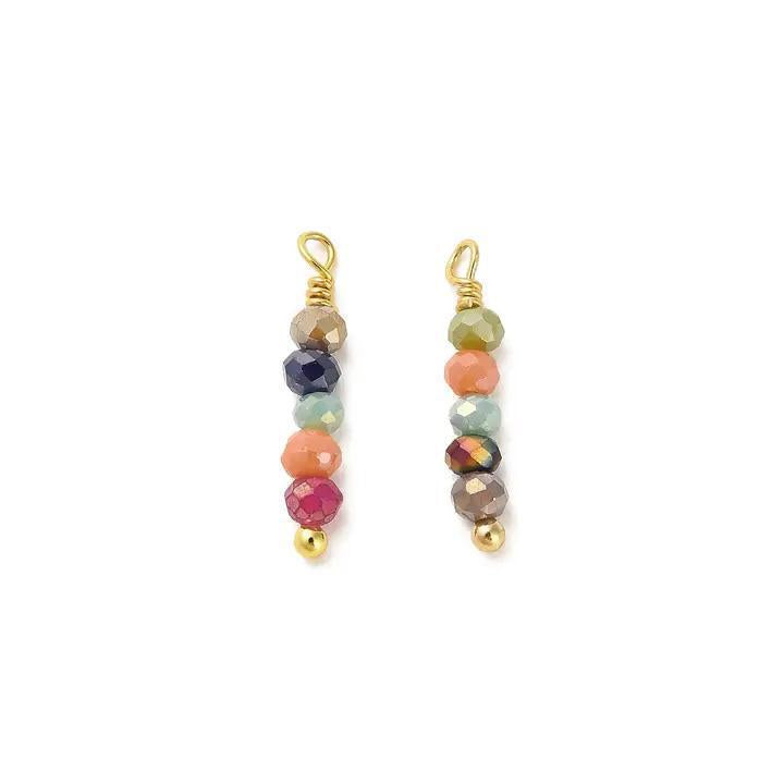 Gold Stacked Stone Beaded Charm