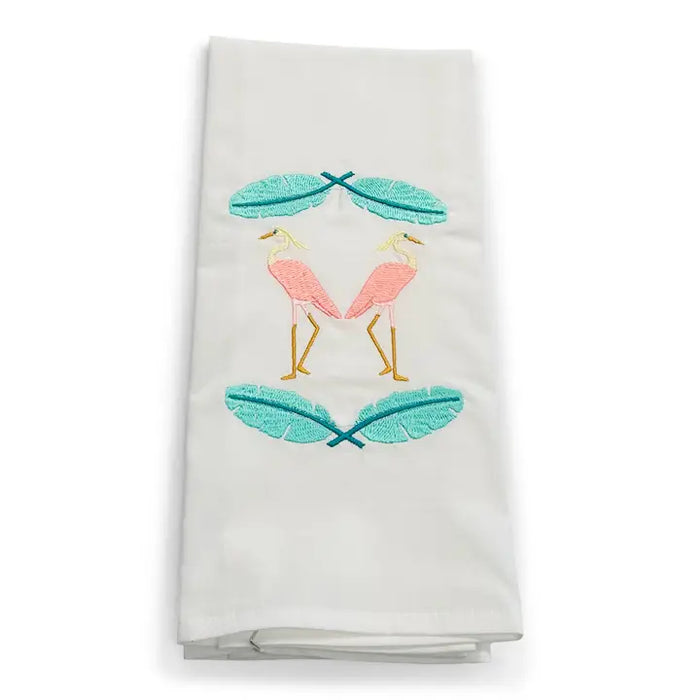 Herons & Palm Fronds Tea Towel