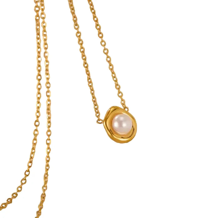 18K Stainless Steel Tarnish Free Pearl Necklace