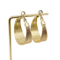 Golden Multi-Layer Coil Hoop Earring