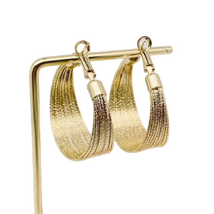 Golden Multi-Layer Coil Hoop Earring