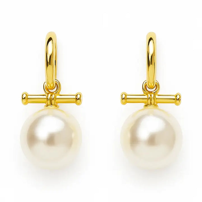 Toggle Bar Pearl Earrings- Modern Classic Style