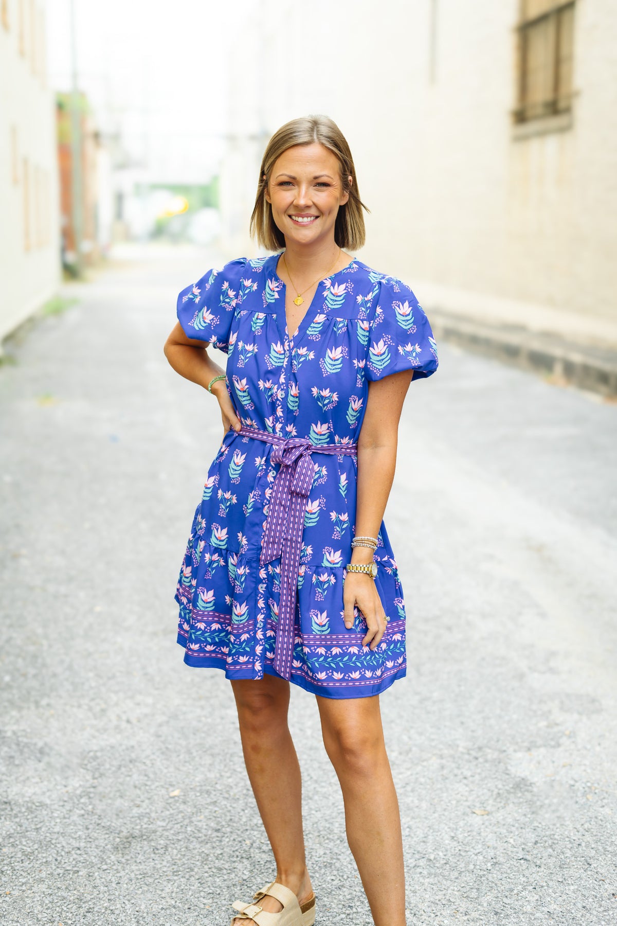Mary Square: Addison Dress | Petal Keepsake Blue