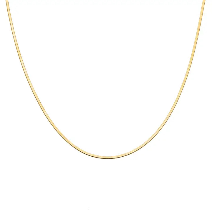 Waterproof Gold Micro Herringbone Necklace