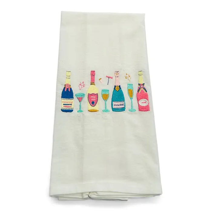 Champagne Bottles Tea Towel