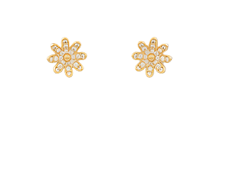 Pave Small Flower Studs