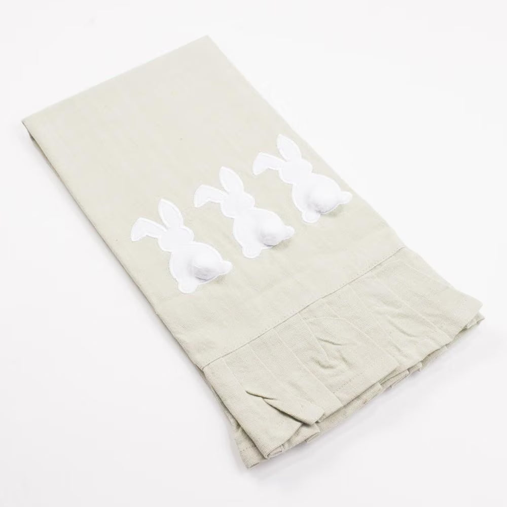 Bunny Ruffle Hand Towel Oat