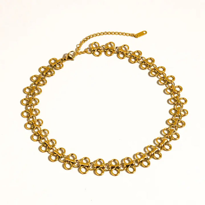 Ritza 18K Gold Non-Tarnish Patterned Choker