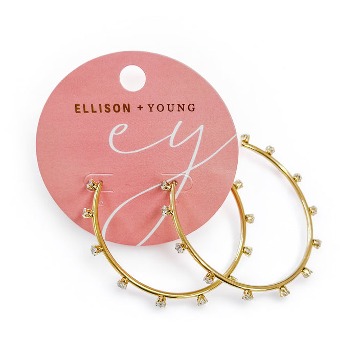 Slim & Jeweled Hoop Earrings