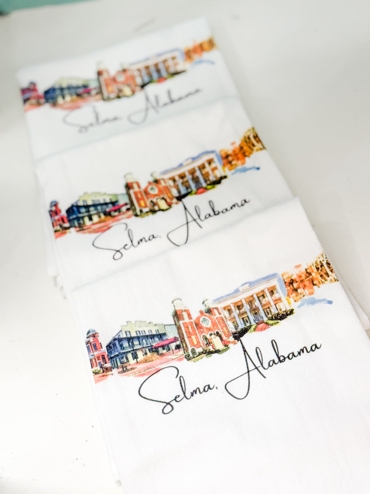 Selma City Landscape Tea Towel
