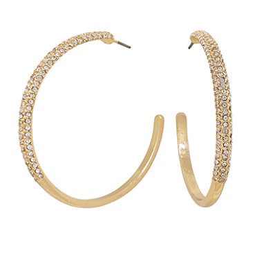 Pave Crystal Open Hoops