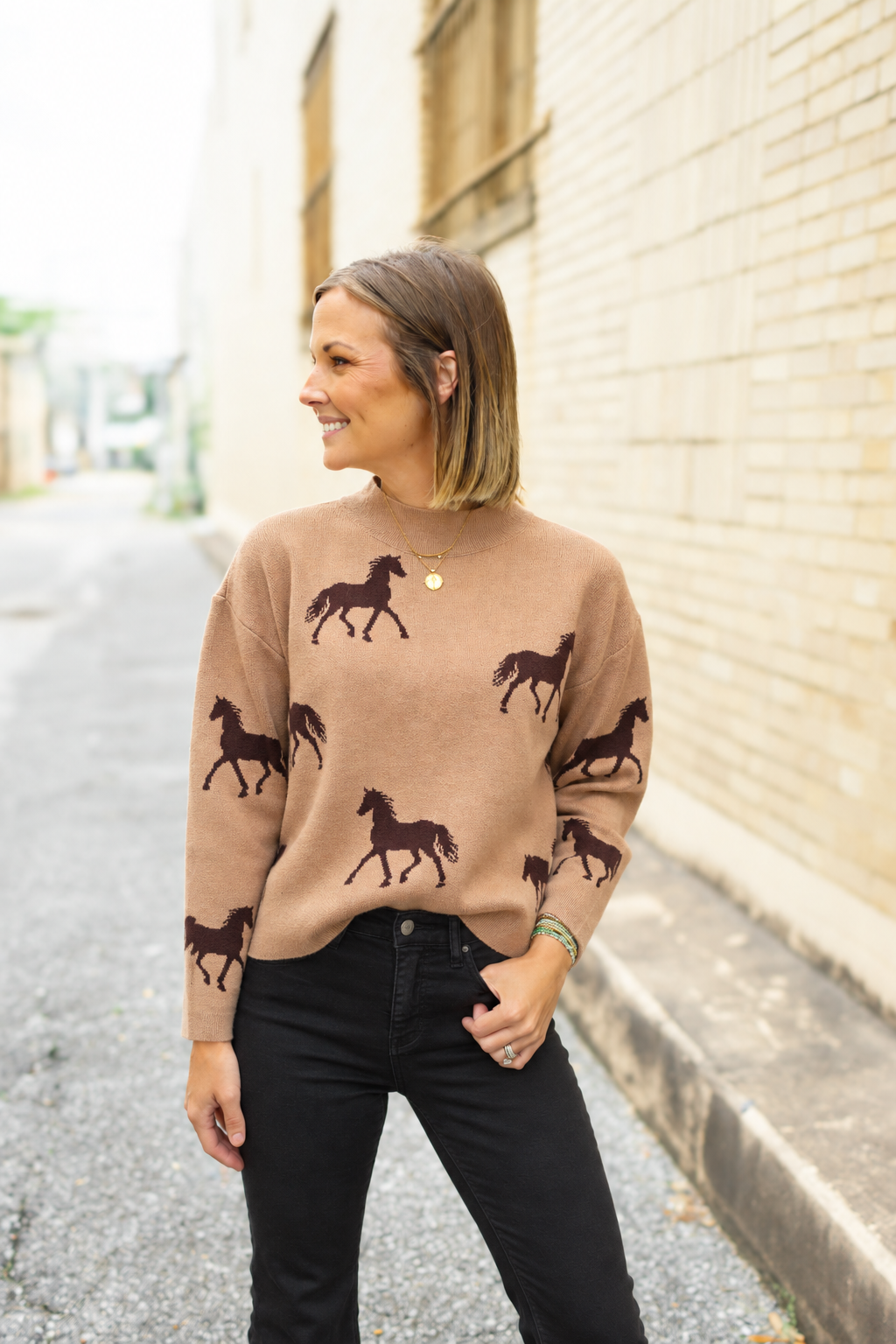 The Stable Social Sweater in Sand Camel