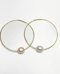 Solo Freshwater Pearl Hoop Earrings