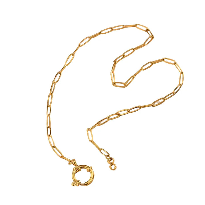 18K Stainless Steel Tarnish Free Circle Necklace