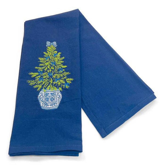 Towel - Chinoiserie Tree with Blue Bows