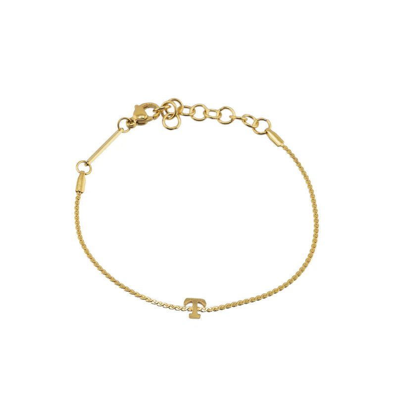 Waterproof Gold Dainty Initial Bracelet