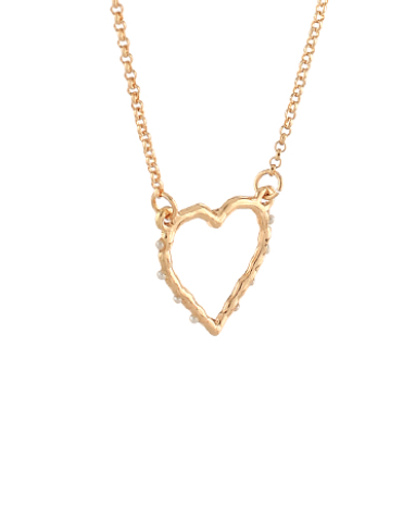 Pave Heart Pendant Necklace Set