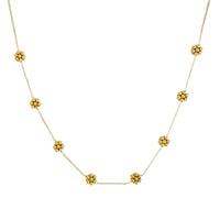 Dainty Golden Bead Flower Necklace
