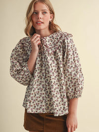 The Sweet Caroline Top in Cream