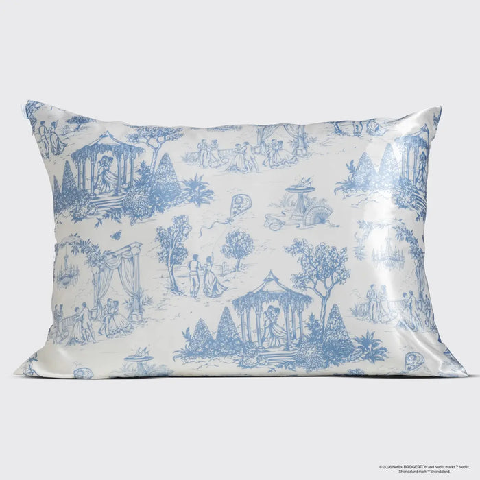 Bridgerton X Kitsch Satin Pillowcase in Garden Toile