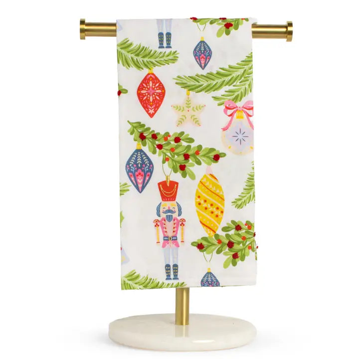Festive Nutcracker Hand Towel White/Multi 20x28