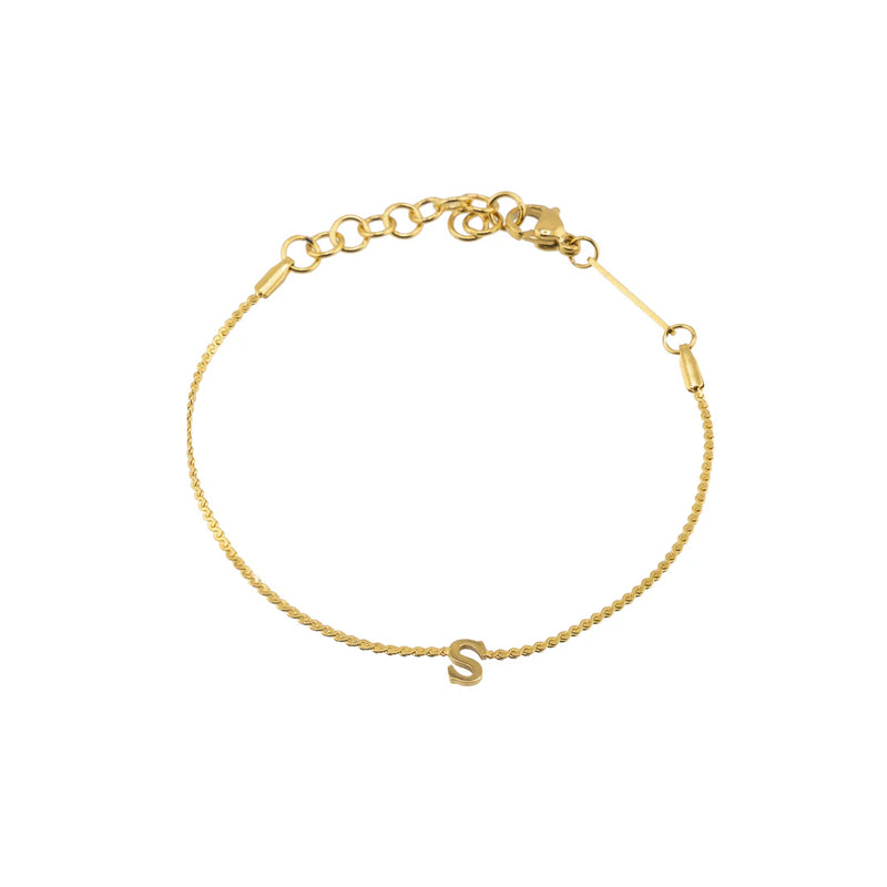 Waterproof Gold Dainty Initial Bracelet
