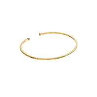 24K Gold Adjustable Thin Hammered Bangle