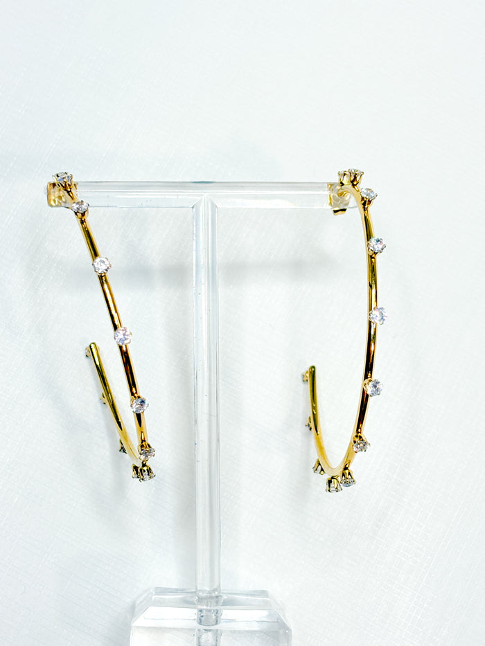 Slim & Jeweled Hoop Earrings