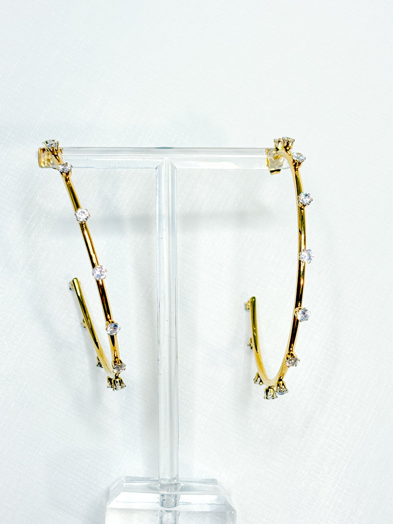 Slim & Jeweled Hoop Earrings