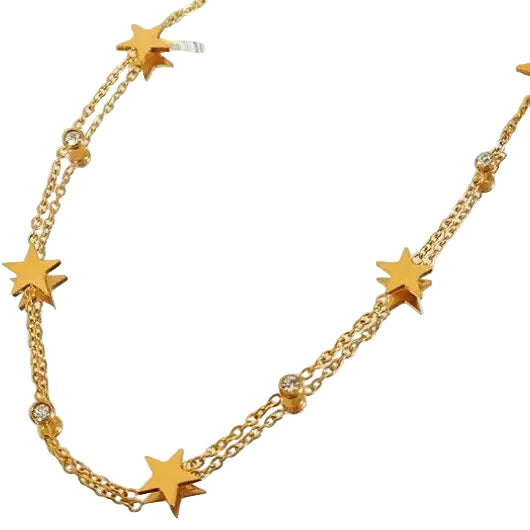 18K Stainless Steel Tarnish Free Star Necklace