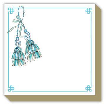Handpainted Tassels Turquoise Luxe Pad