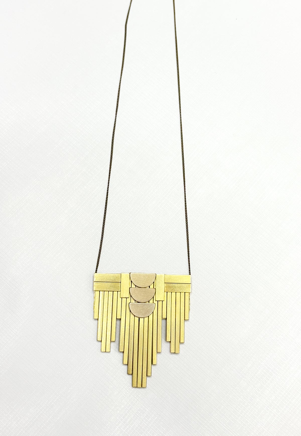 Brass Artdeco Pendant Necklace