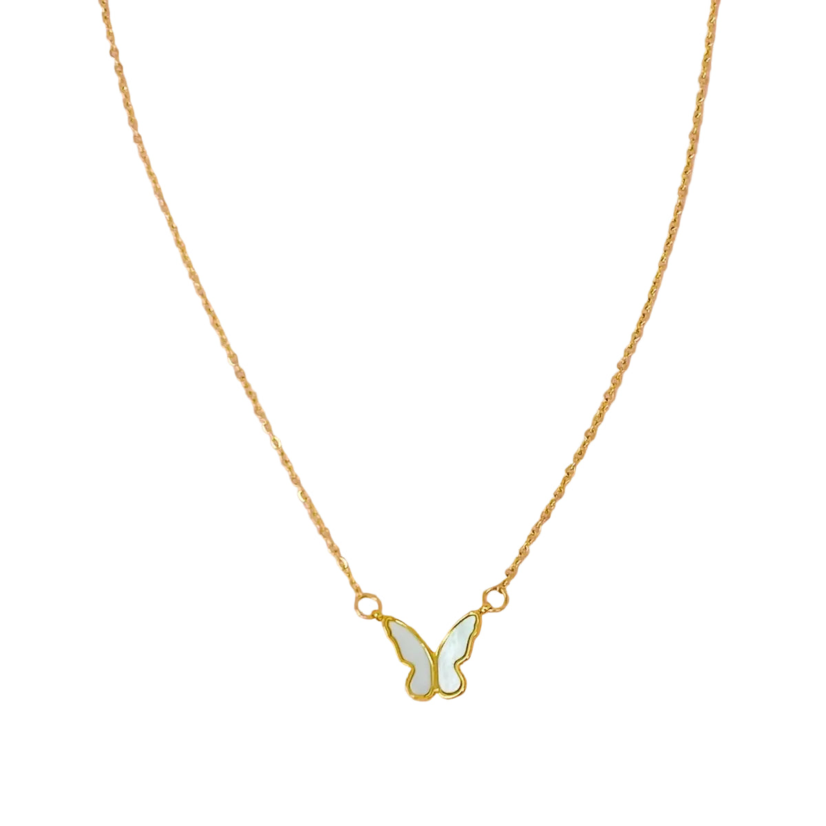 Golden Shell Butterfly Necklace