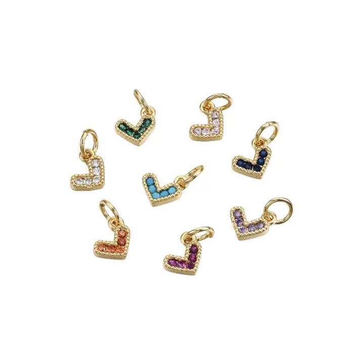 Gold Stone Heart Charm