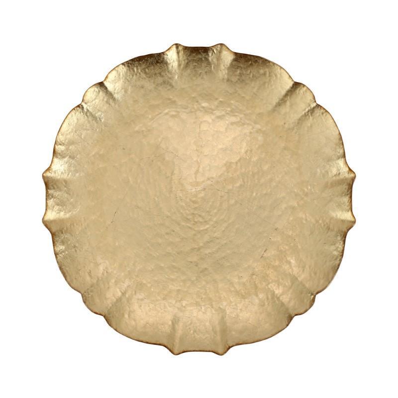 Vietri Baroque Glass Gold Service Plate/Charger