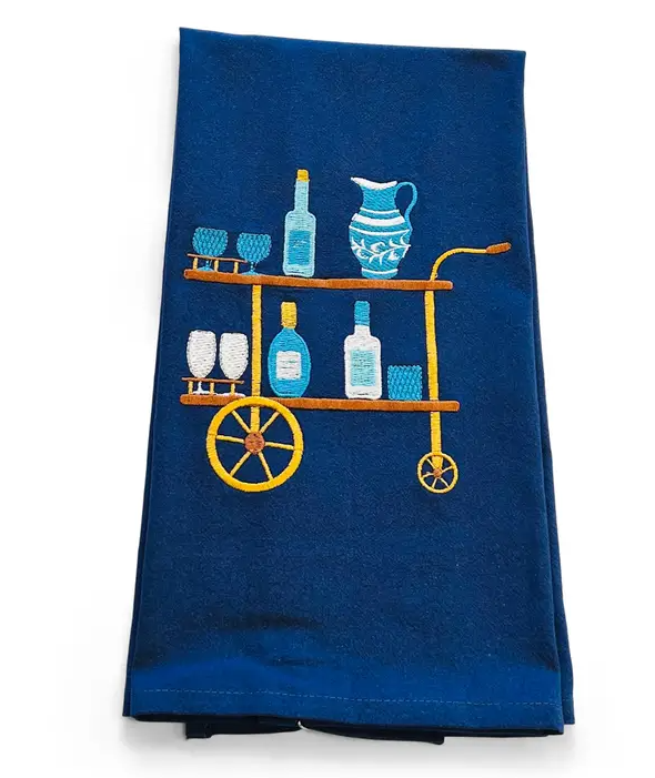 Blue Bar Cart Towel