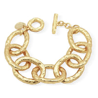 Karine Sultan: Statement-Making Oversize Link Bracelet - 24K Gold Plated