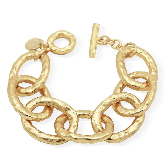 Karine Sultan: Statement-Making Oversize Link Bracelet - 24K Gold Plated