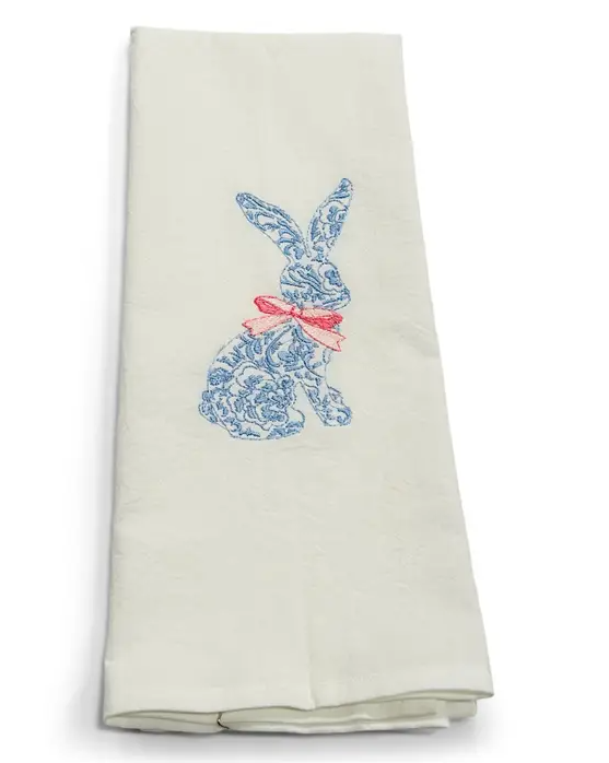 Chinoiserie Bunny with Bow Towel