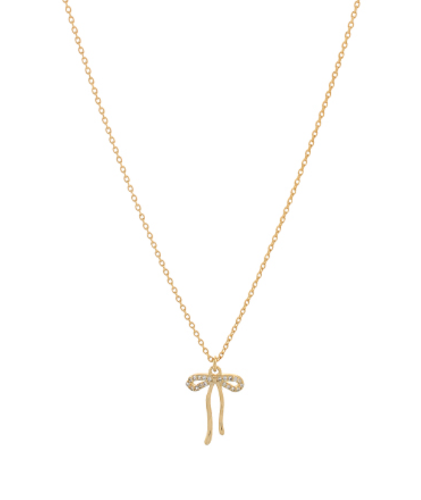 Pave Bow Necklace